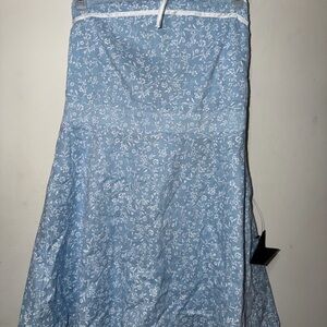 Lulus Floral Blue Strapless Dress